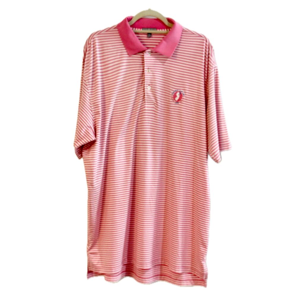 Peter Millar Pink/White Summer Comfort Competition Stripe Polo Size XL 🏌️‍♂️🩷⛳ - Picture 5 of 16